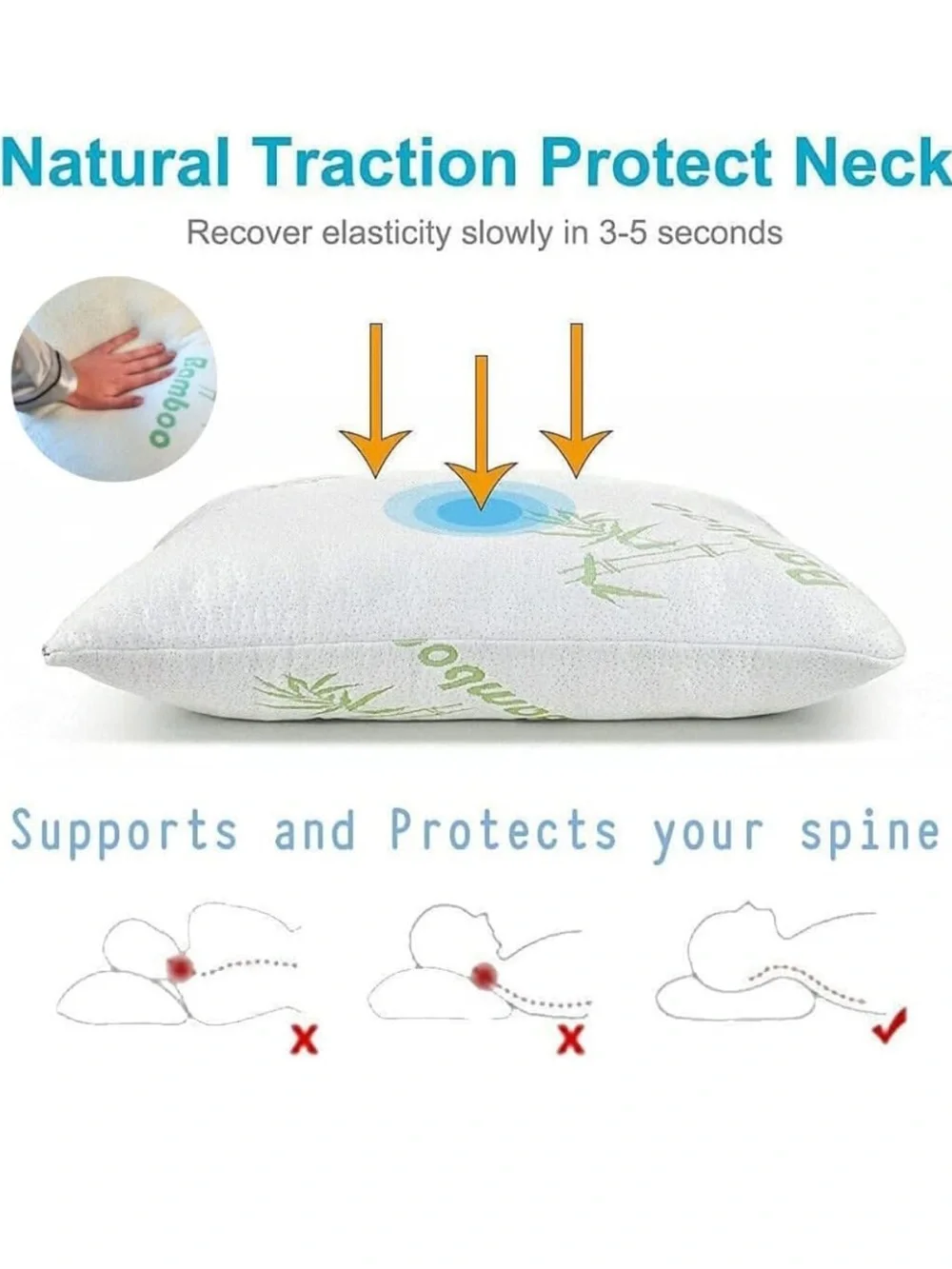 Memory Foam Bamboo Pillow King 20